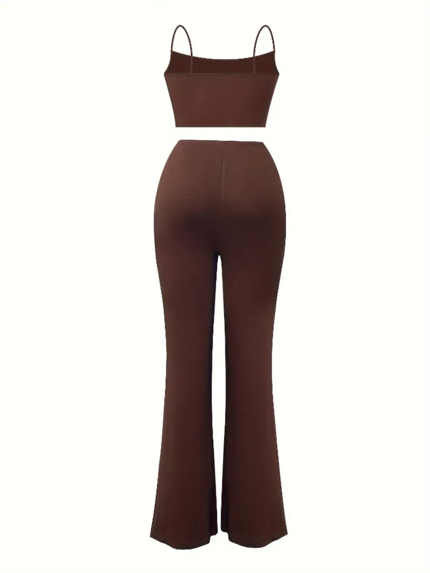 Women's Black Knit Two-Piece Set – Lace-Up Crop Top & Flared Pants - Image 4