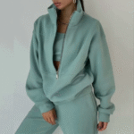 Women’s Two-Piece Fleece Hoodie & Jogger Set, Casual Streetwear Style - Image 4