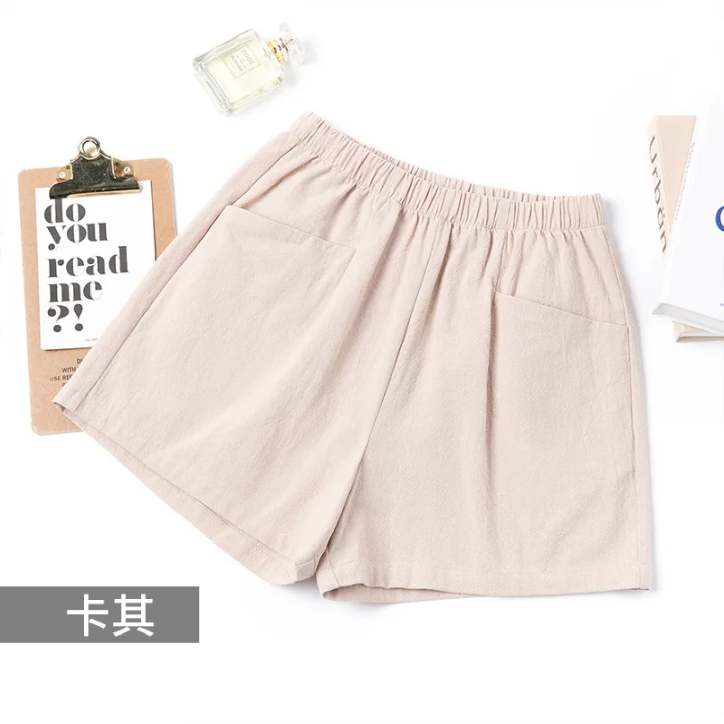 Women’s High-Waisted Cotton & Linen A-Line Shorts Summer Casual, Wide-Leg Fit - Image 3