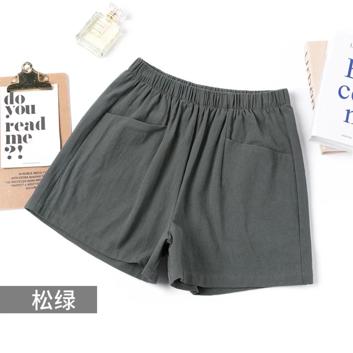 Women’s High-Waisted Cotton & Linen A-Line Shorts Summer Casual, Wide-Leg Fit - Image 9