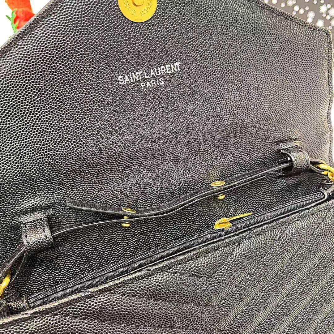 Saint Laurent Black Matelassé Leather Cassandre bag on Chain - Image 8