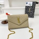 Saint Laurent Black Matelassé Leather Cassandre bag on Chain - Image 7