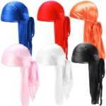Extra Long-Tail Head Wraps Durags silk for Men for Beach Decorative Use