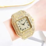 Men's Basic Waterproof Moissanite Watch with Band and Diamond Fashion Ring - Image 4