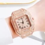 Men's Basic Waterproof Moissanite Watch with Band and Diamond Fashion Ring - Image 5