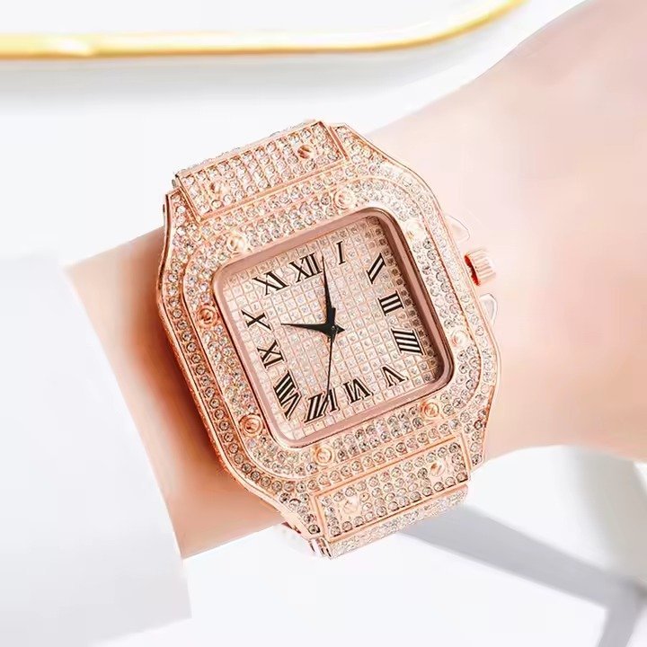 Men's Basic Waterproof Moissanite Watch with Band and Diamond Fashion Ring - Image 5