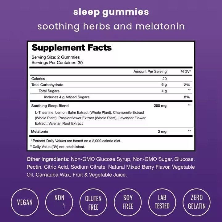 Organic Melatonin Gummies with Vitamins Vegan Adult-Suitable Sleep Assistance Gummy Candy Dosage - Image 5