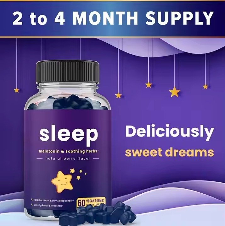 Organic Melatonin Gummies with Vitamins Vegan Adult-Suitable Sleep Assistance Gummy Candy Dosage - Image 2