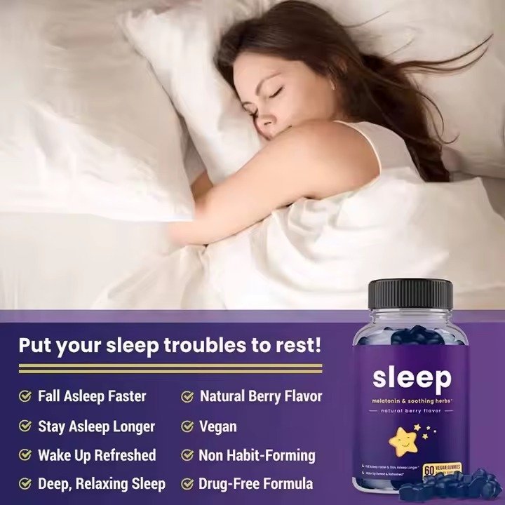 Organic Melatonin Gummies with Vitamins Vegan Adult-Suitable Sleep Assistance Gummy Candy Dosage - Image 4