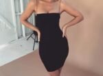 Women's Sexy Spaghetti Strap Bodycon Smoother Tube Slip Dress Club Party Mini Dresses