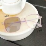 Photochromic Myopia Glasses Anti-Blue Light Big Frame Square Metal Eyeglasses for Men & Women - Image 6