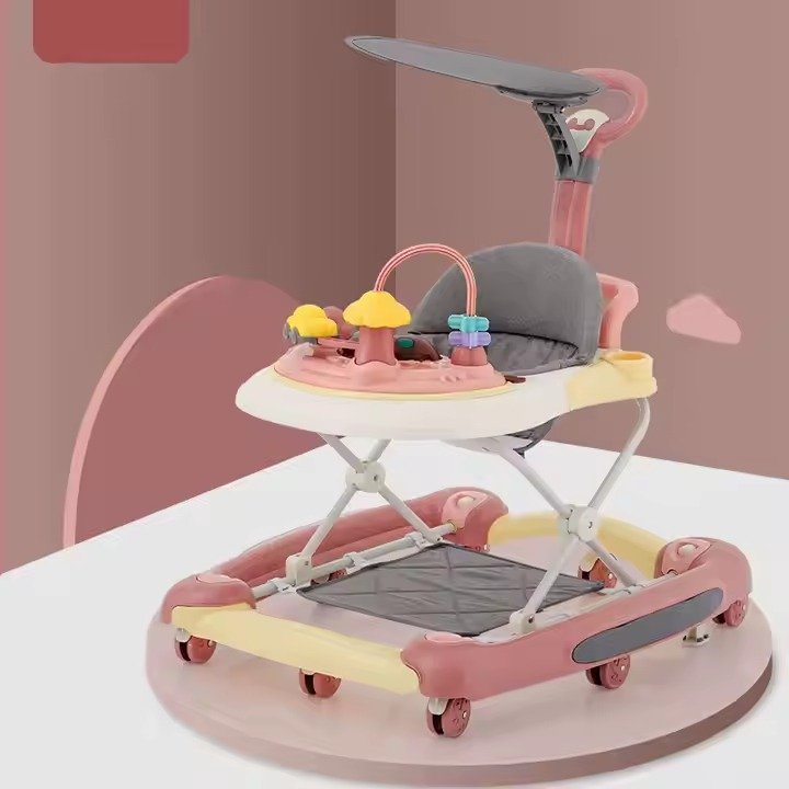 Adjustable Multi-Function Foldable Baby Walker – Anti-Rollover & O-Leg Prevention Learning Stroller - Image 5