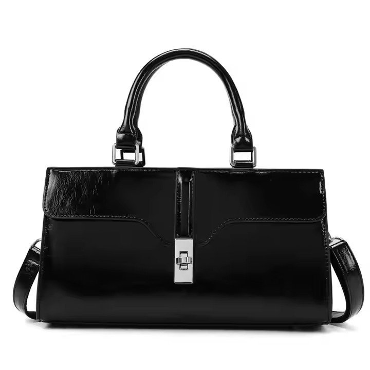 Women's Fashion Oil Wax PU Leather Bag Trendy Single Shoulder Crossbody Bag with Large Capacity Tote Bag