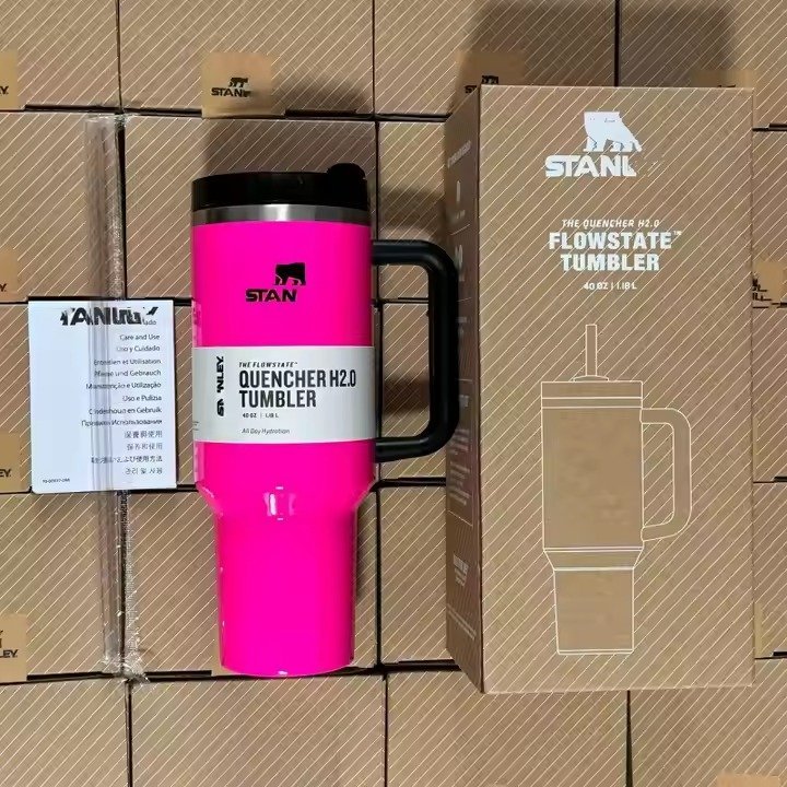 40oz Double Wall Vacuum Insulated Thermos Cup with Handle Lid Stainless Steel Car Thermos Straw Coffee Cup - Image 4