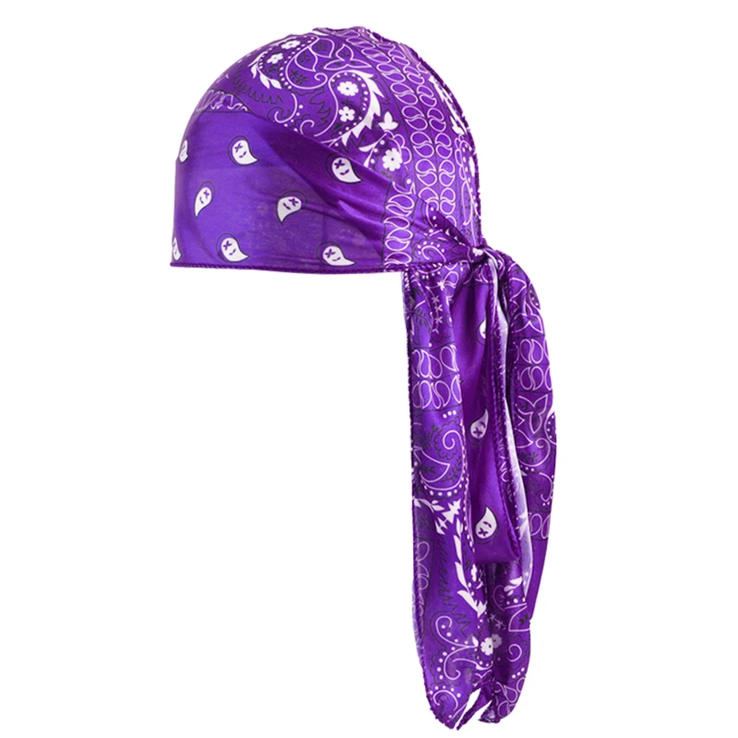 Custom Paisley Print Extra Long-Tail Durag for Men – Designer Do-Rag Head Wrap - Image 15