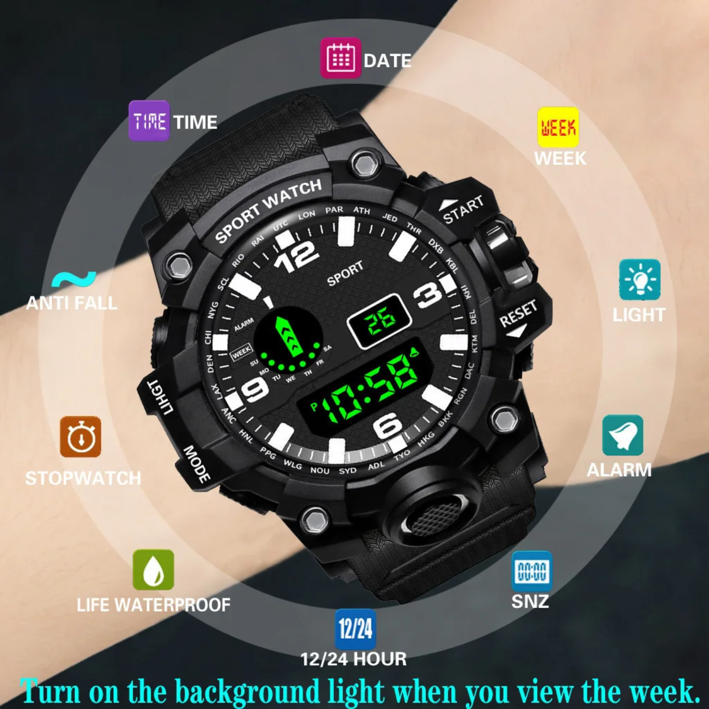 Unisex LED Digital Sports Watch – Fashionable Silicone Strap for Men & Women - Image 2