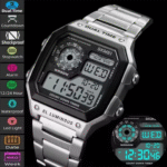 Skmei Men's Dual Time Digital Sports Watch – Luxury Stainless Steel Band, Waterproof LED Chronograph - Image 3