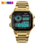 Skmei Men's Dual Time Digital Sports Watch – Luxury Stainless Steel Band, Waterproof LED Chronograph - Image 7