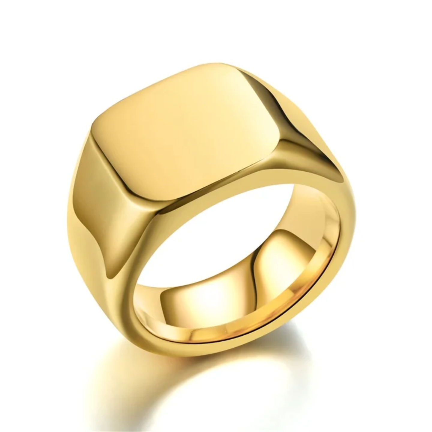 Men’s Retro Titanium Steel Square & Circle Ring – Stylish Plain Face Fashion Accessory - Image 4