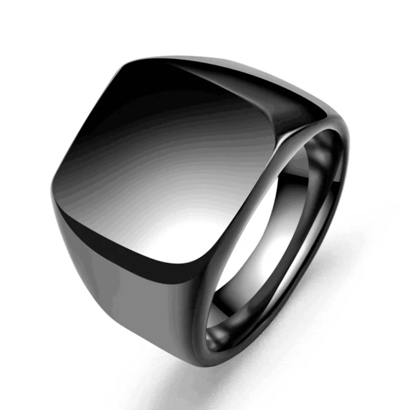 Men’s Retro Titanium Steel Square & Circle Ring – Stylish Plain Face Fashion Accessory - Image 3