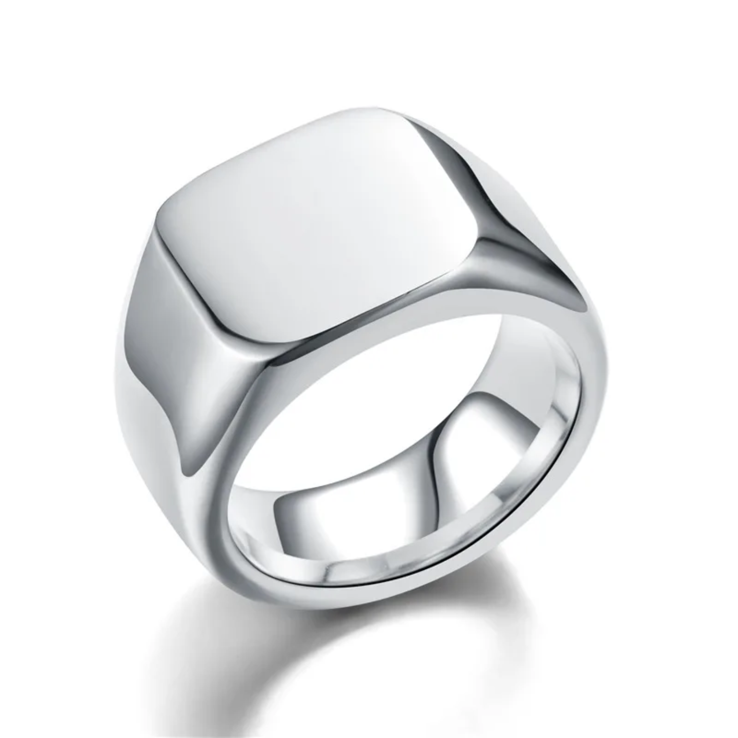 Men’s Retro Titanium Steel Square & Circle Ring – Stylish Plain Face Fashion Accessory - Image 2