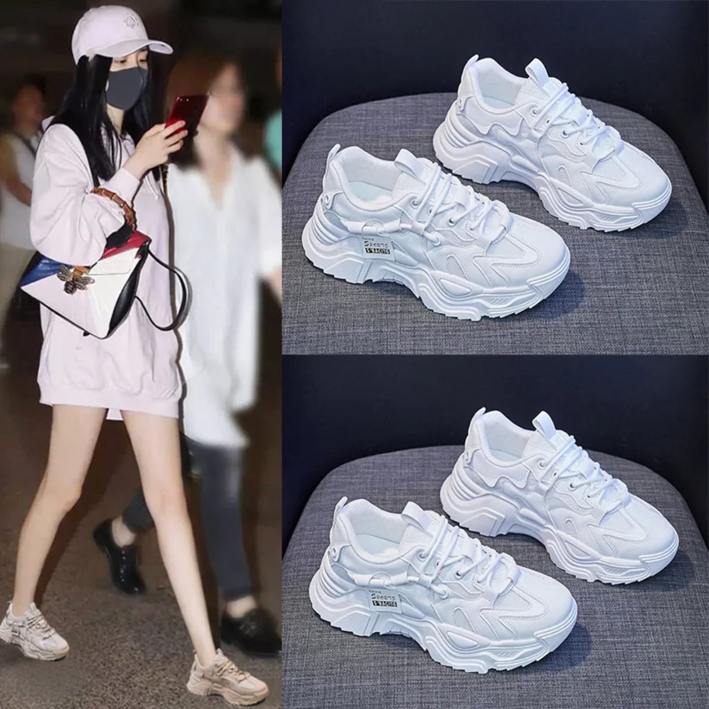 2025 Fashion Women’s Versatile Sports Shoes Casual Thick Sole, Height-Increasing Sneakers for Students - Image 4