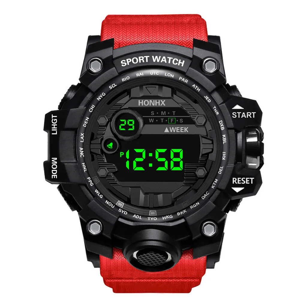 Y12 Men's Watches Big Dial LED Digital Watch Multifunction Men Sports Watch Alarm Clock Stopwatch Fitness Electronic Wristwatch - Image 3