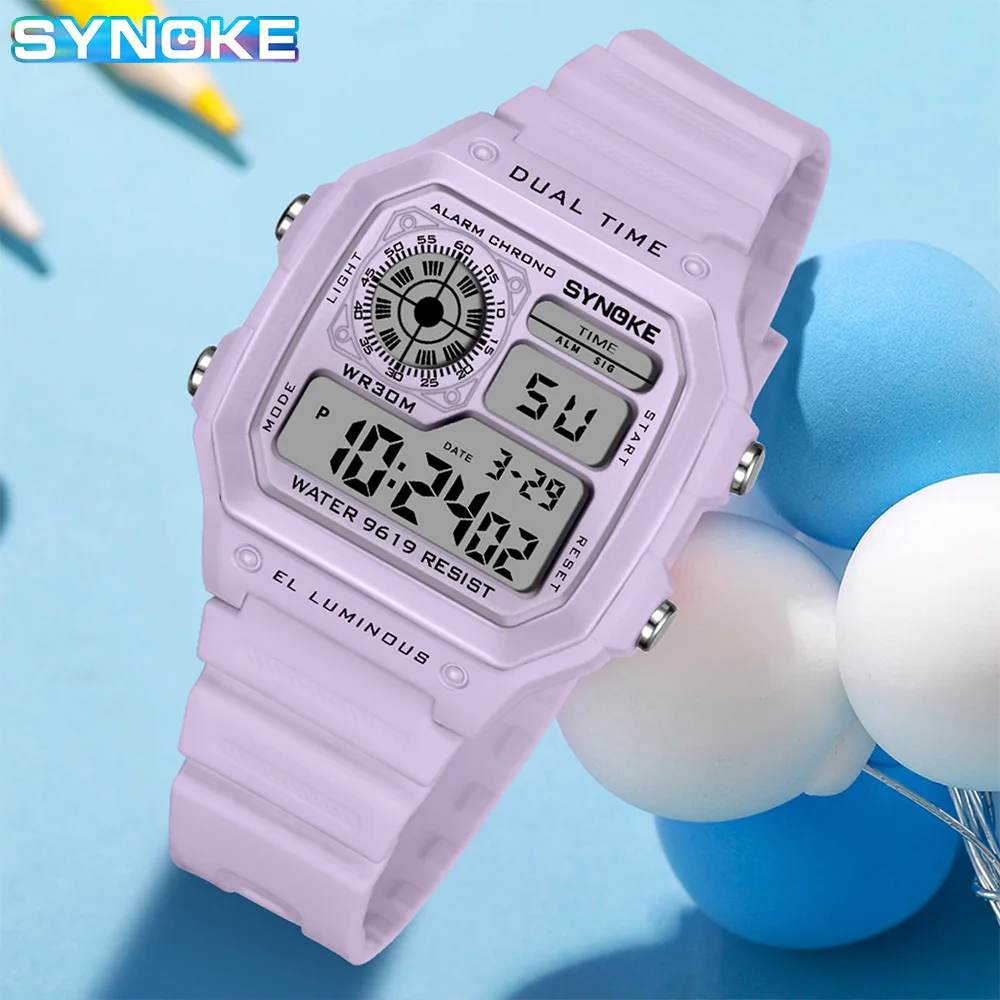SYNOKE Digital Watches Lady Sports Luminous Multifunction Waterproof Chrono Wristwatch Outdoor Girls Fashion Student Watch New - Image 4