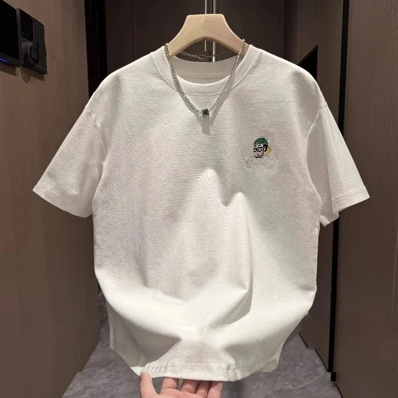 Men’s 100% Cotton Printed T-Shirt – Korean Style Harajuku Y2K Graphic Tee - Image 2