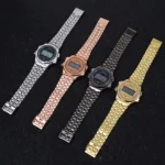 Women Casual LED Electronic Watch Retro Stainless Steel Strap Ladies LED Digital Watch Multifunction Sports Wristwatch Clock - Image 3