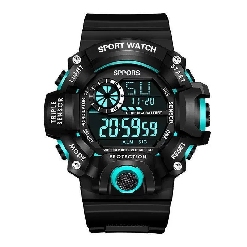 Fashion Men's Watch Sports Electronic Wristwatch Large dial Multifunctional Waterproof Luminous Alarm Kids Male's Military Watch - Image 2