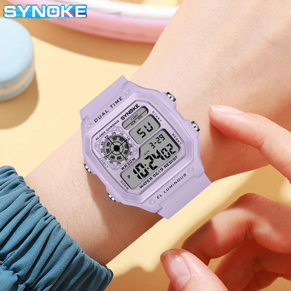 SYNOKE Digital Watches Lady Sports Luminous Multifunction Waterproof Chrono Wristwatch Outdoor Girls Fashion Student Watch New - Image 3
