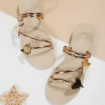 Elegant Women's Heart Flat Sandals Open Toe Woman Slippers Non Slip Shoes Outdoor Beach Slides Women Sandals Summer 2024 Size 43 - Image 3