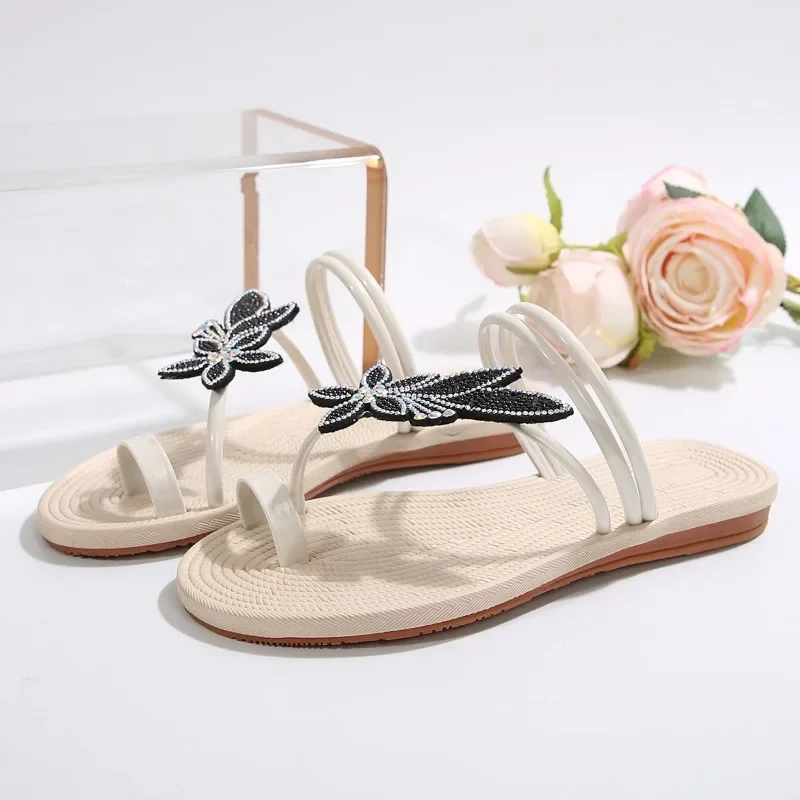 Glitter Slippers Women Summer Sandals 2025 Fashion Bling Female Butterfly Flops Beach Diamond Flat Shoes Outdoor Slides Sandals - Image 5