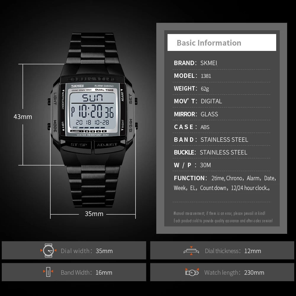 SKMEI Sports Waterproof Electronics Watch For Men Women Digital Watches Countdown Fashion Outdoor Wristwatches Relogio Masculino - Image 5