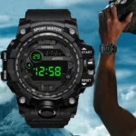 Y12 Men's Watches Big Dial LED Digital Watch Multifunction Men Sports Watch Alarm Clock Stopwatch Fitness Electronic Wristwatch - Image 2