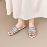 2025 New Casual Plus Size Flat Bottom Sandals Women's Hot Selling Vintage Outerwear Slippers Fashion Style Adult Footwear - Image 2