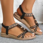 Women's Sandals Mix Color Summer Sandals 2025 Bohemia Style Flat Sandals Shoes Woman Summer Footwear Classics Sandalias Mujer - Image 3