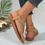 Clip Toe Bohemian Style Sandals for Women Fashion Mix Color Pearl Rome Sandals Woman 2024 New Flat with Non-Slip Beach Shoes - Image 6