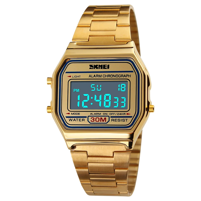 SKMEI Business Stainless Steel Strap Electronic Watch For Men Women Casual Sport Waterproof Digital Male Wristwatch Reloj Hombre - Image 4
