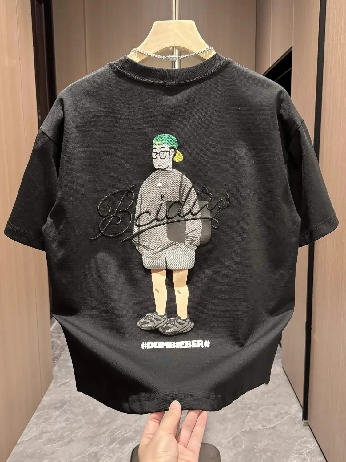 Men’s 100% Cotton Printed T-Shirt – Korean Style Harajuku Y2K Graphic Tee - Image 3