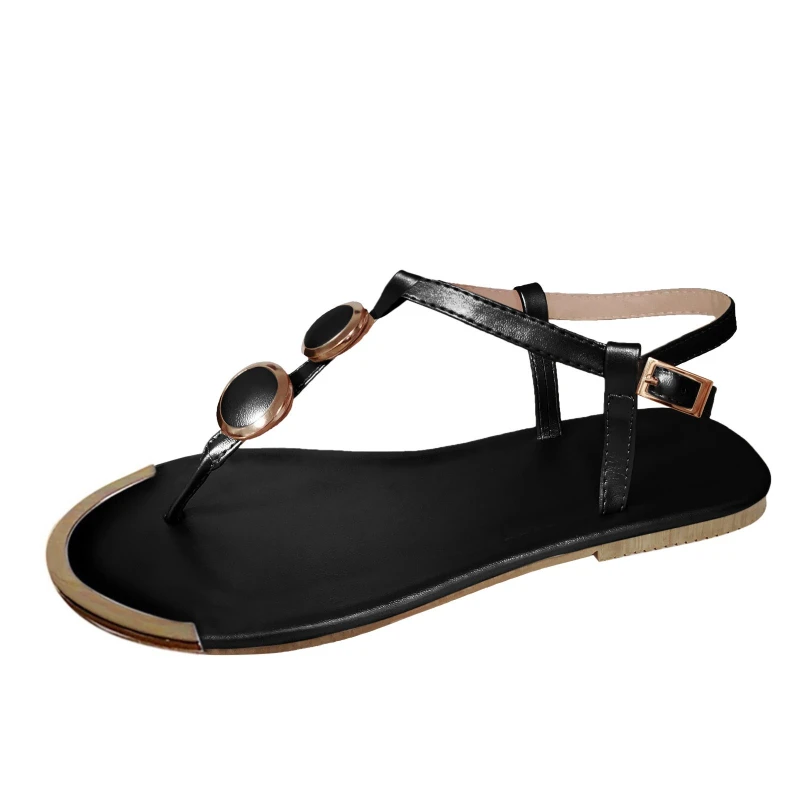 2024 The New Summer Sandals Women Fashion Casual Beach Outdoor Flip Flop Sandals Metal Decoration Ladies Flat Shoes Plus Size - Image 6