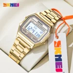 SKMEI Business Stainless Steel Strap Electronic Watch For Men Women Casual Sport Waterproof Digital Male Wristwatch Reloj Hombre