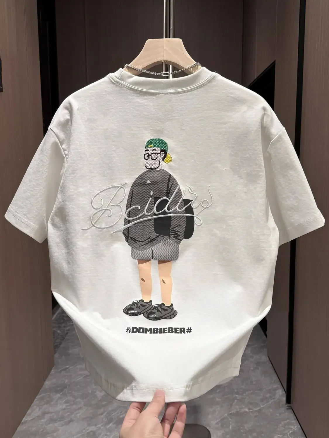 Men’s 100% Cotton Printed T-Shirt – Korean Style Harajuku Y2K Graphic Tee