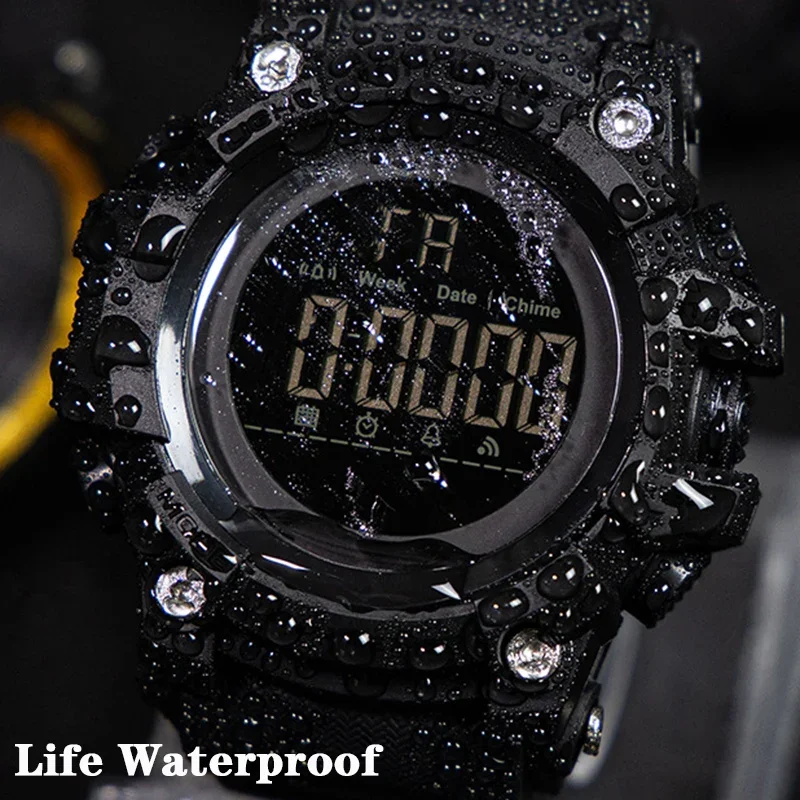 YIKAZE 9030 Waterproof Digital Watch Men's Sports Watches LED Alarm Clock Electronic Wristwatch Military clock for man Kids Gift - Image 5