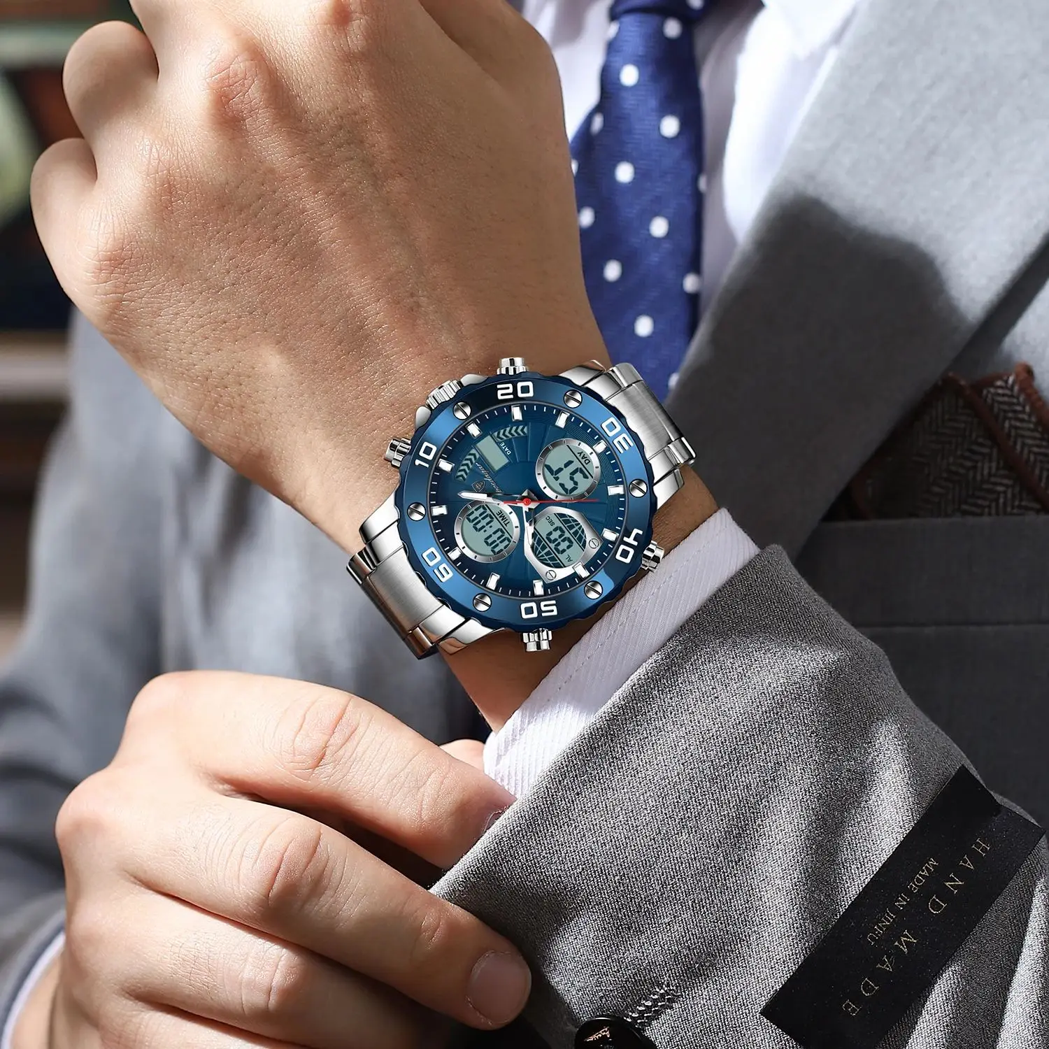 POEDAGAR Sport Wristwatch for Man LED Alarm Dual Time Display Digital Quartz Men Watch Electronic Waterproof Men's Watches Reloj - Image 6