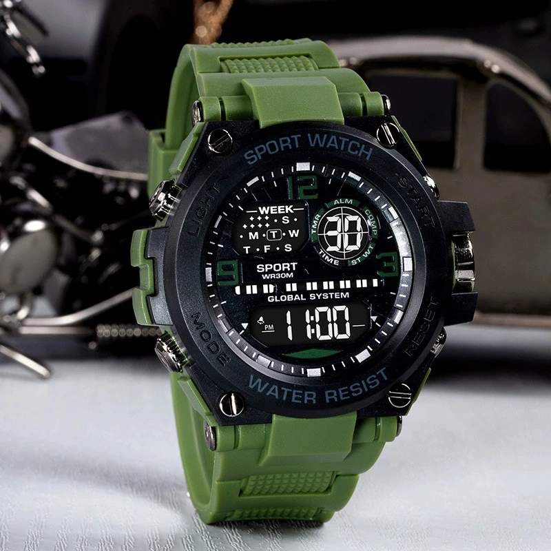 Top Luxury Electronic Watch for Man Outdoor Sport Watch Stopwatch Waterproof Calendar Digital
