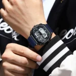 POEDAGAR Sports LED Men Watch Waterproof Luminous Week Date Square Man Wristwatch Silicone Strap Electronic Quartz Men's Watches - Image 6
