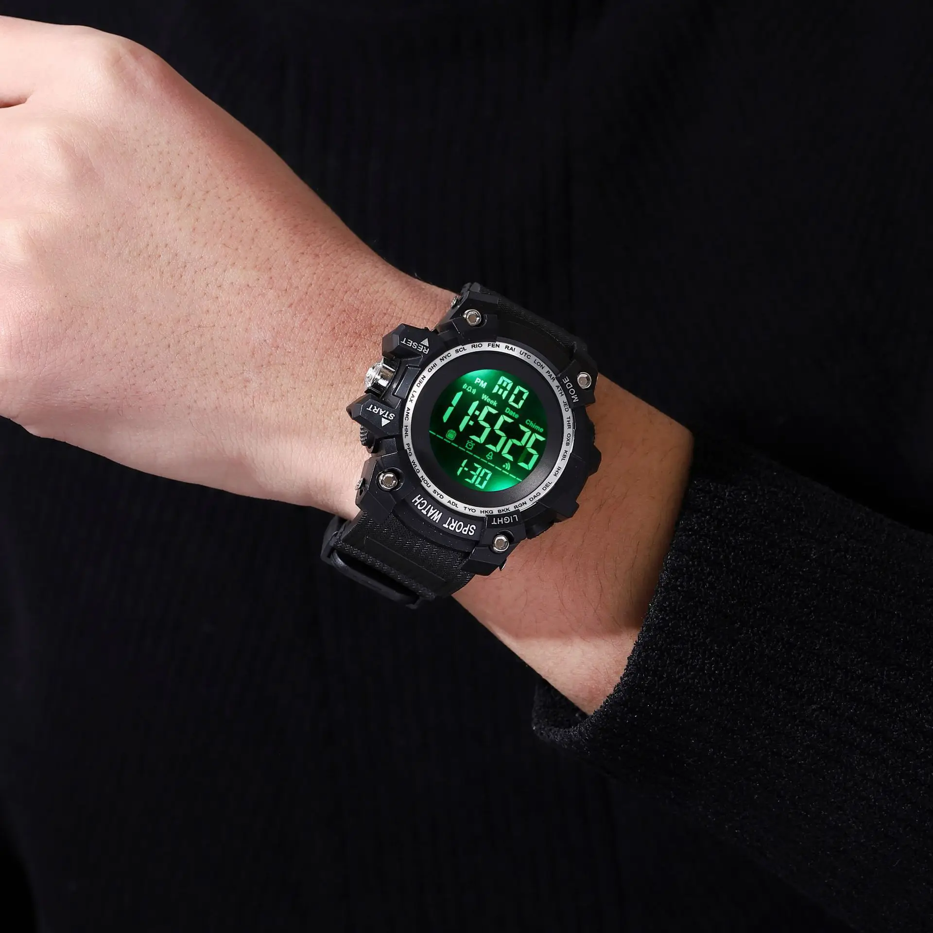 YIKAZE 9030 Waterproof Digital Watch Men's Sports Watches LED Alarm Clock Electronic Wristwatch Military clock for man Kids Gift - Image 4