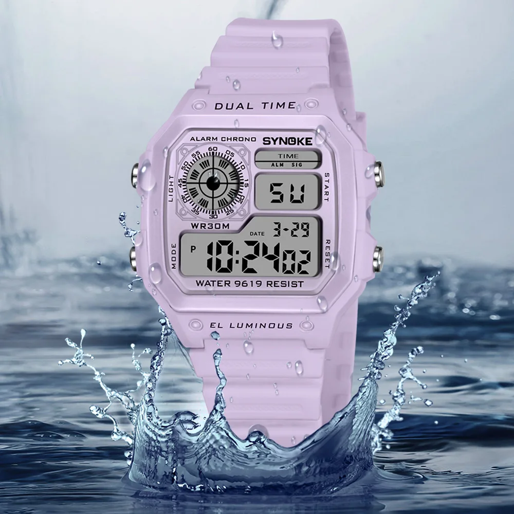 SYNOKE Digital Watches Lady Sports Luminous Multifunction Waterproof Chrono Wristwatch Outdoor Girls Fashion Student Watch New - Image 2